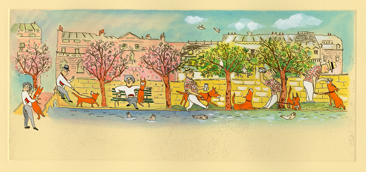 犬のルーカス─春夏」版画(額付） | ドゥブル イグレック